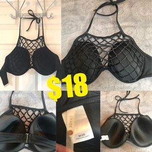 **SOLD** Black Cut Out Bikini Top Size 38DD